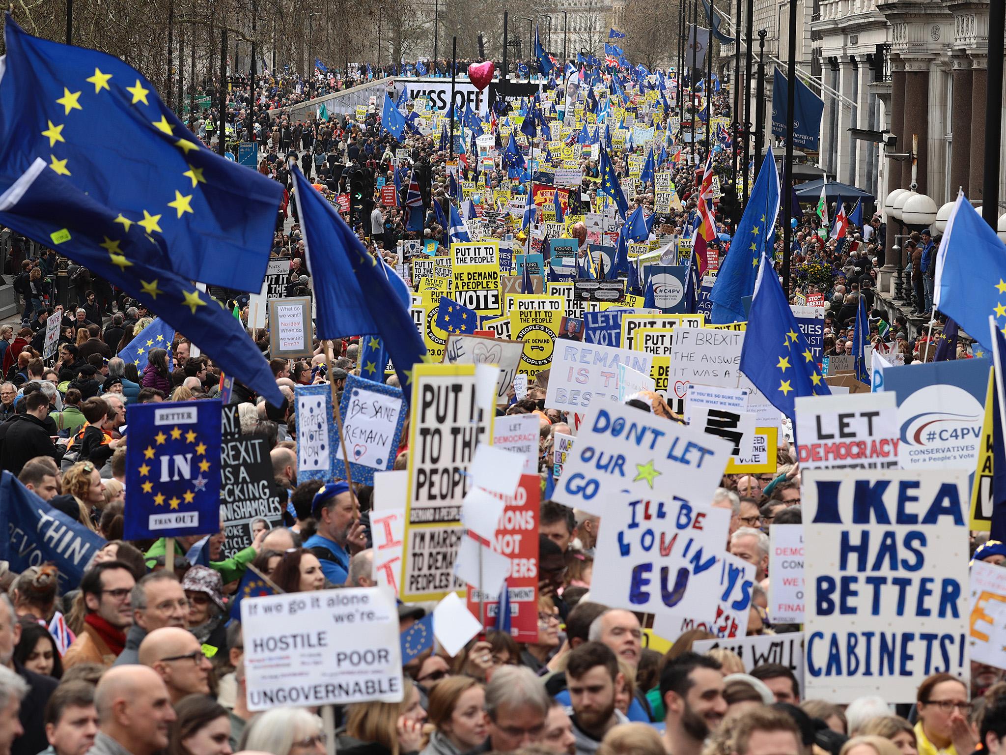 Brexit: Huge march calling for fresh referendum to be held less than two weeks before 31 October deadline for leaving EU