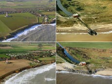 Photos reveal how coastal erosion dramatically eats away at Britain’s shoreline