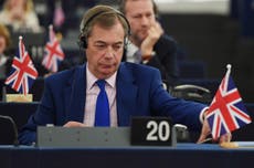 Nigel Farage likens Brexit deal to treaty that drove Hitler's rise