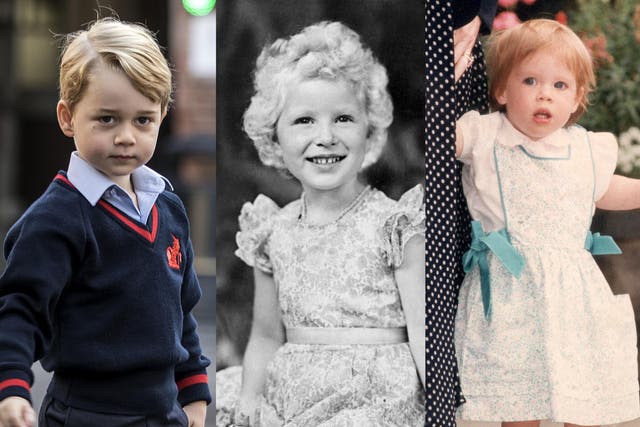 Prince George, Princess Anne and Princess Eugenie respectively