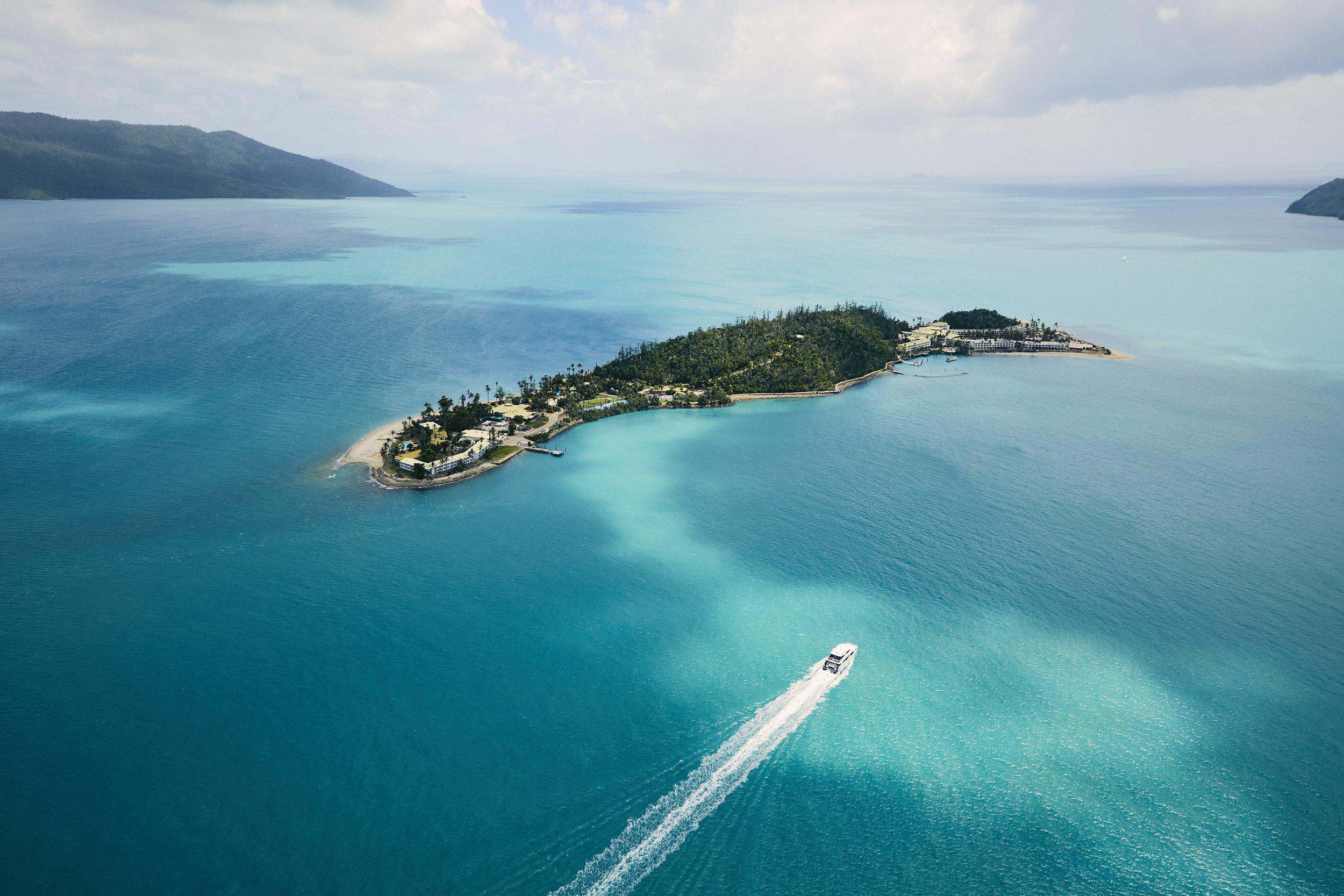 The resort is wrapped by a living coral lagoon with an underwater observatory