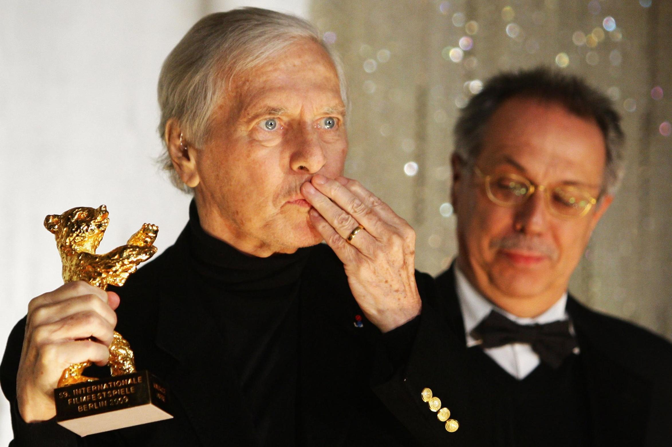 Receiving an Honorary Golden Bear at the 2009 Berlin Film Festival