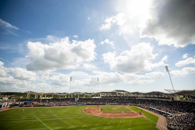 Boston Red Sox and the New York Mets in action at JetBlue Park in Florida