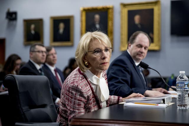Betsy Devos told lawmakers "we had to make some difficult decisions" during subcommitee hearing on 2020 budget proposal.