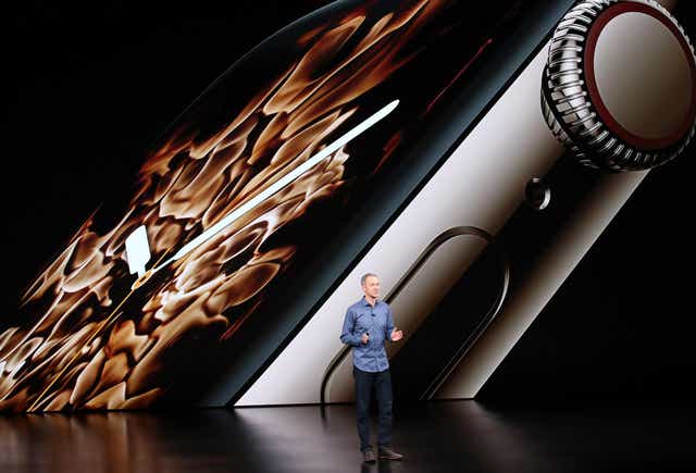 Jeff Williams, chief operating officer of Apple Inc., speaks during an Apple event at the Steve Jobs Theater at Apple Park on September 12, 2018 in Cupertino, California