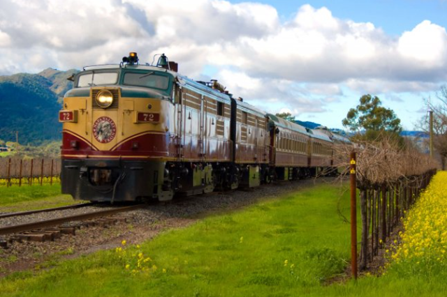 The Wine Train runs through California wine country