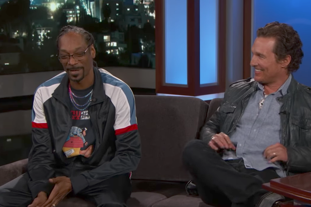 Snoop Dogg and Matthew McConaughey on the Jimmy Kimmel Live show