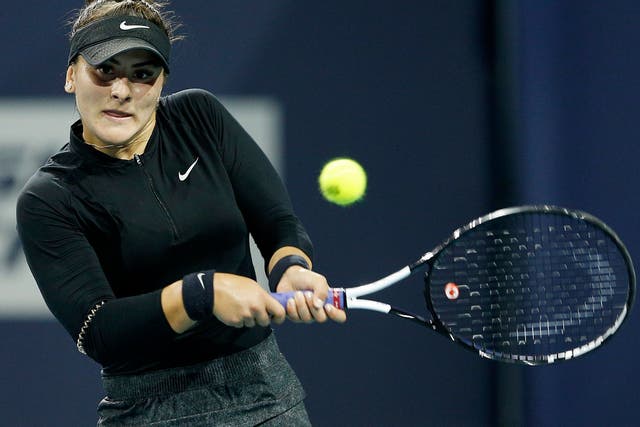 Bianca Andreescu in action during her Indian Wells triumph