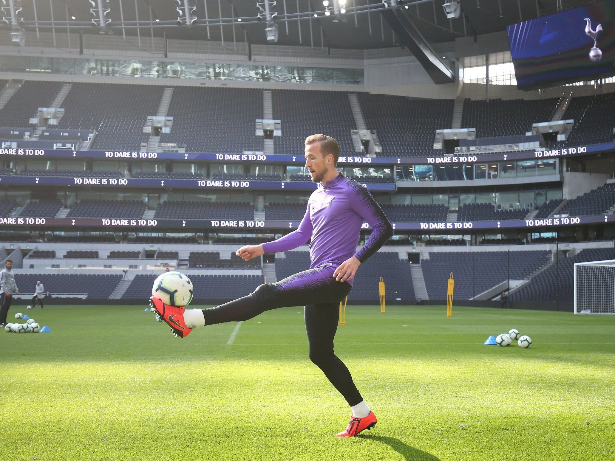 Tottenham train at their new stadium for the first time