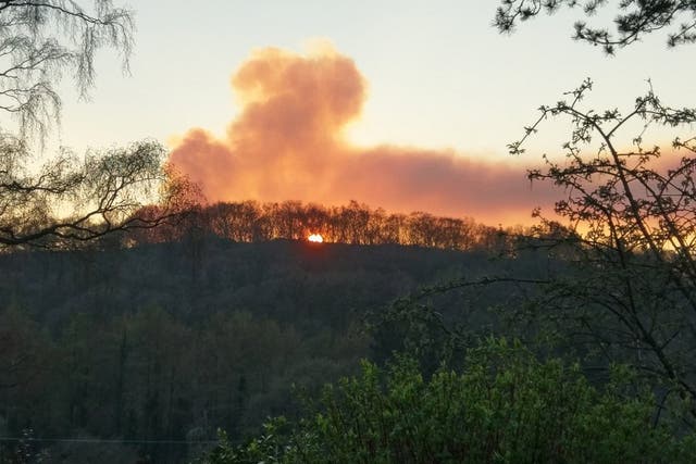The blaze created a “one mile fire front” int he forest near Betws-y-Coed, North Wales Fire and Rescue said