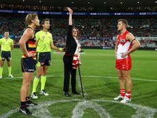 AFL broadcaster condemned for mocking double-amputee over coin toss