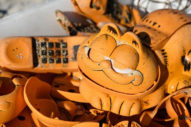 The Garfield phones were once-popular in the early 1980s and started appearing on the beach more than 30 years ago