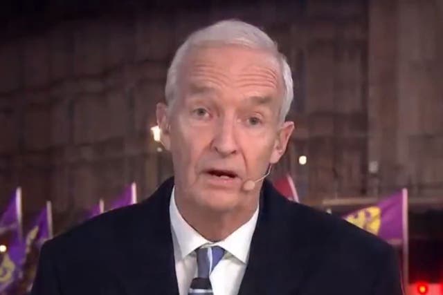 Jon Snow made the remark as he reported on pro-Brexit protests for Channel 4 News Live
