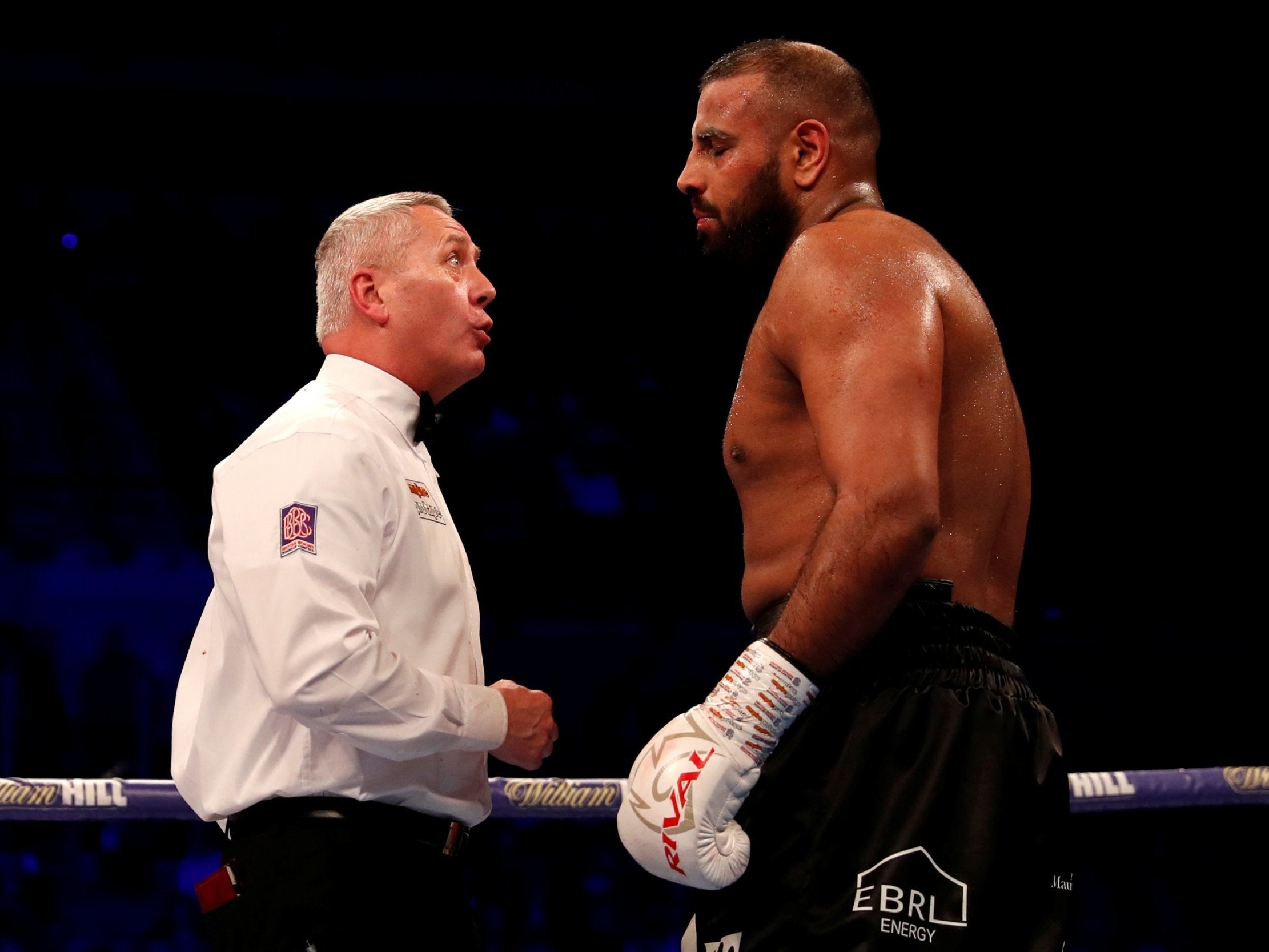 Kash Ali was disqualified by referee Mark Lyson for biting David Price