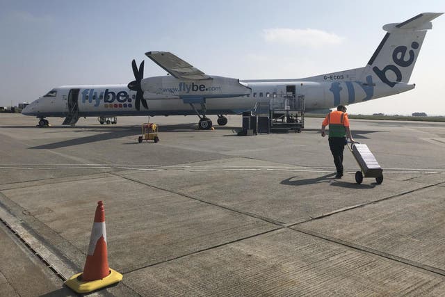 Ready to go: the Q400 aircraft used for the new Flybe link from Newquay to Heathrow