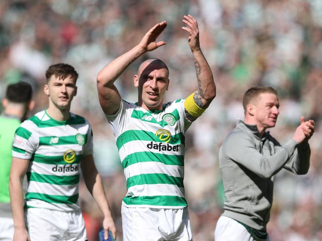 Scott Brown celebrates at the full-time whistle