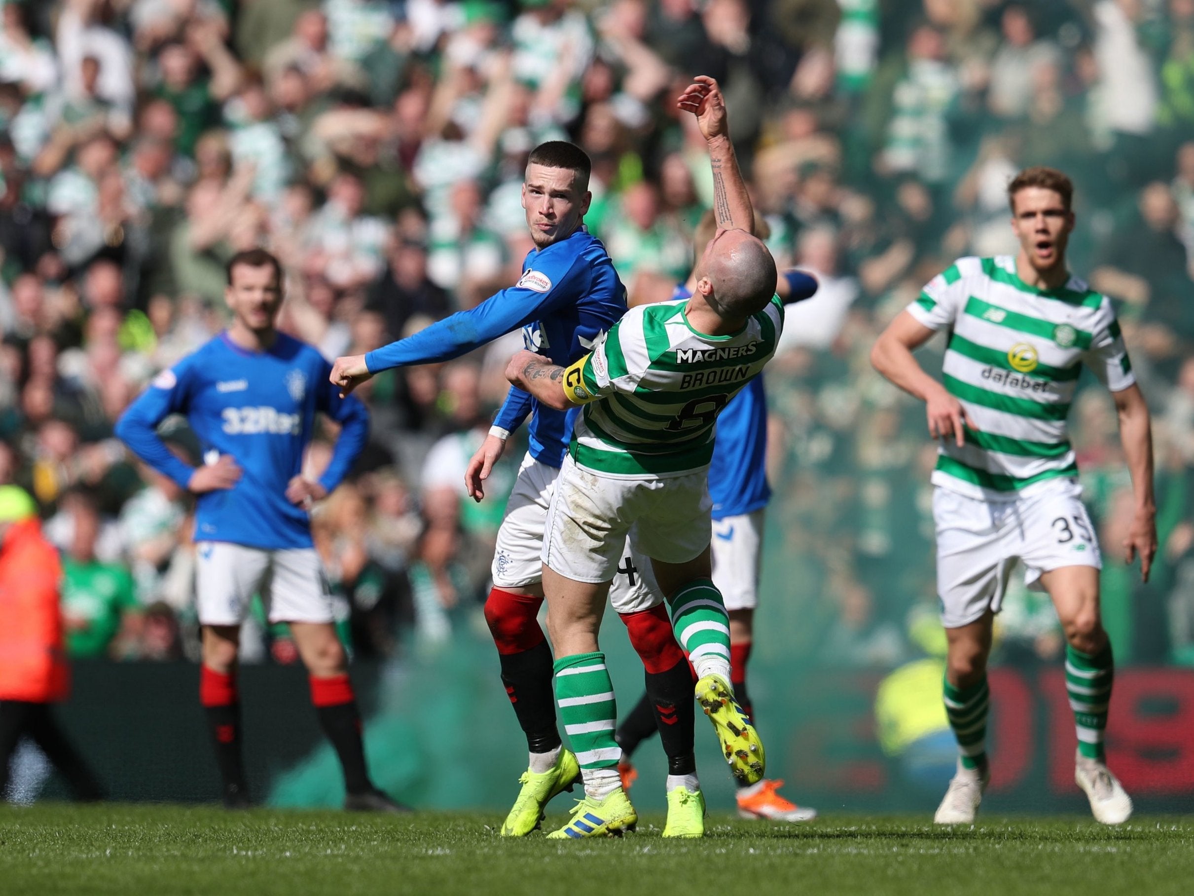 Ryan Kent appeared to punch Scott Brown