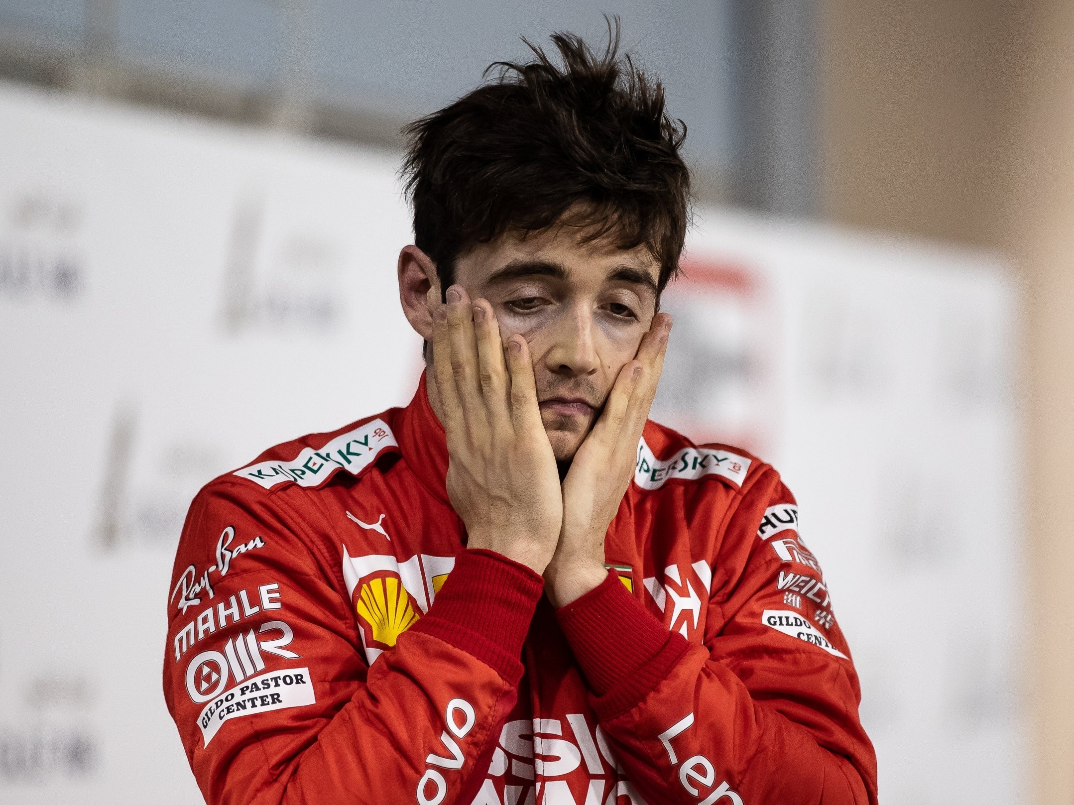 Leclerc appears disconsolate at the end of the grand prix