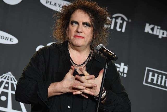 Robert Smith of The Cure poses in the press room during the 2019 Rock & Roll Hall Of Fame induction ceremony at Barclays Center on 29 March, 2019 in New York City.