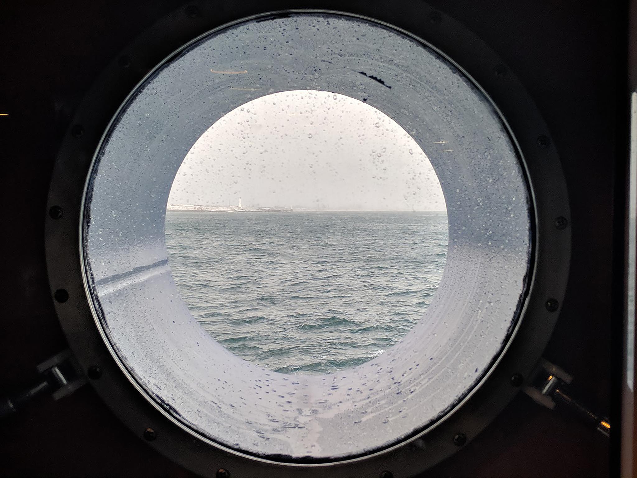 The view from inside the diving bell