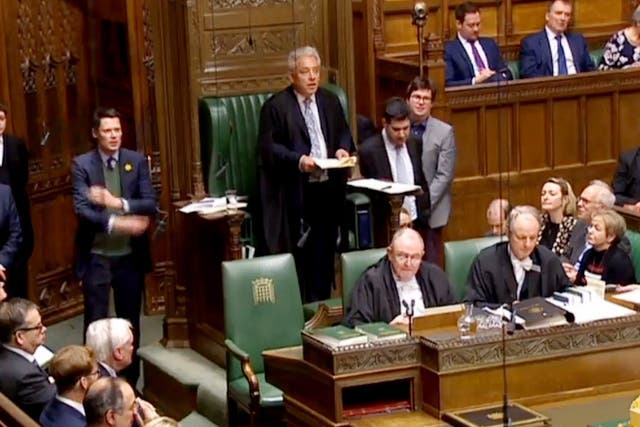 Speaker John Bercow announces the results of indicative votes