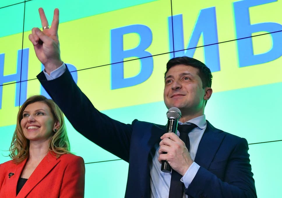 Image result for Comedian Volodymyr Zelenskiy emerges Ukrainian president