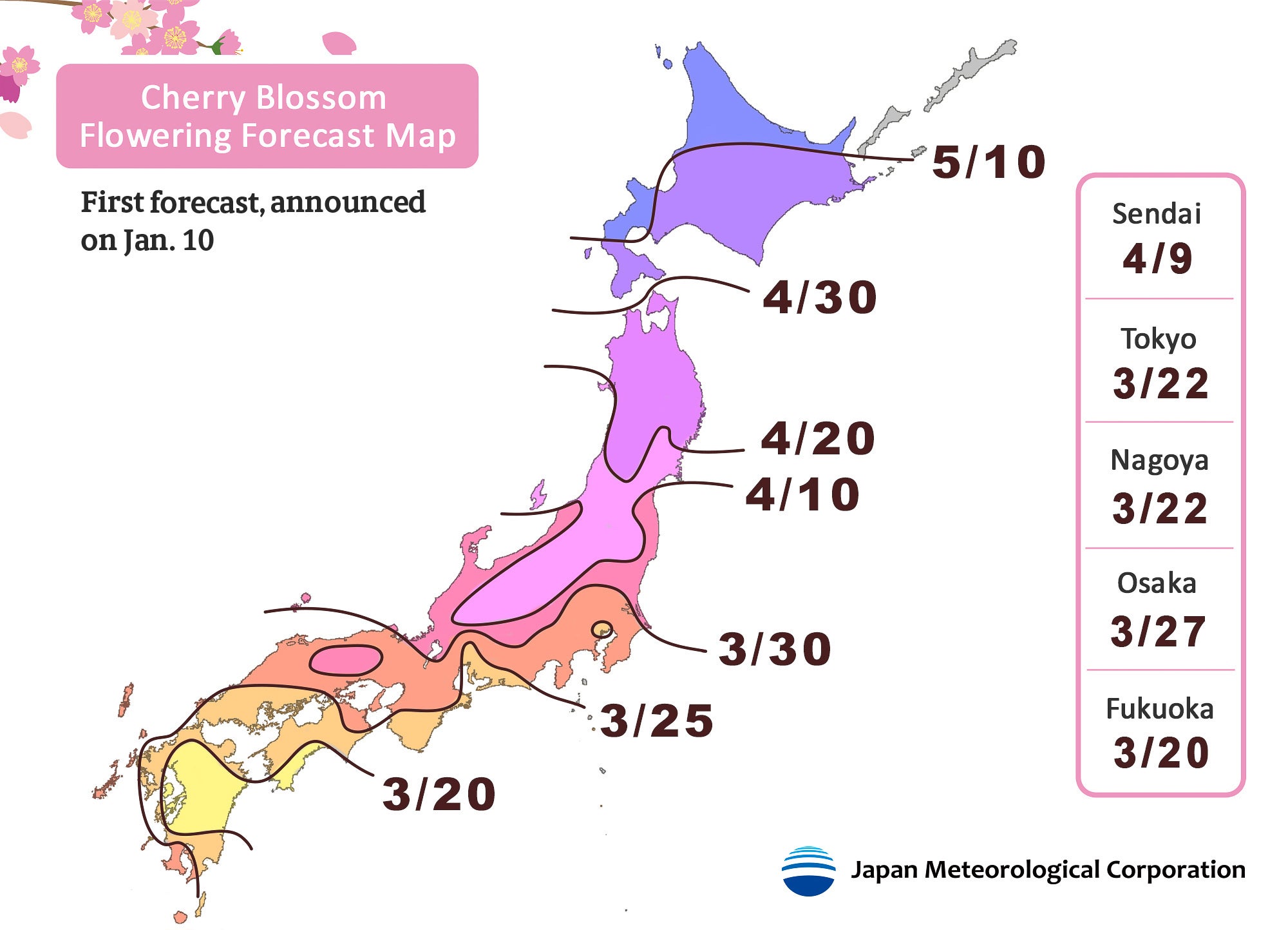 When and where to see Japan’s cherry blossom