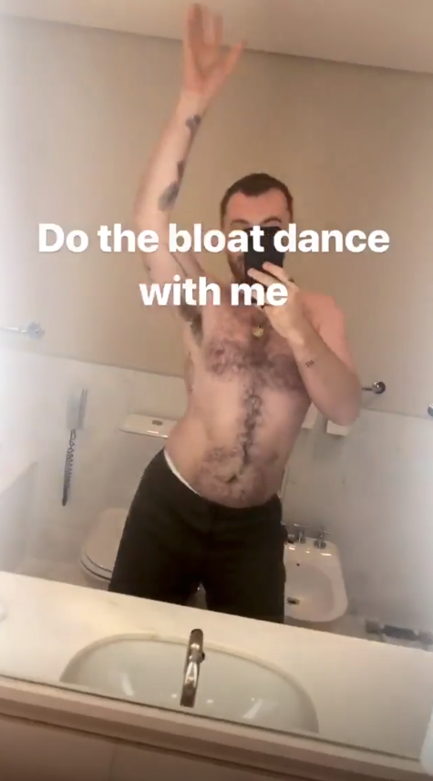 Smith asked his followers to join him in doing the 'bloat dance' (Instagram)