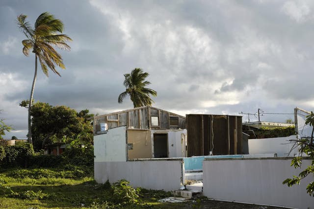 A church destroyed by Hurricane Maria in Guaynabo, Puerto Rico