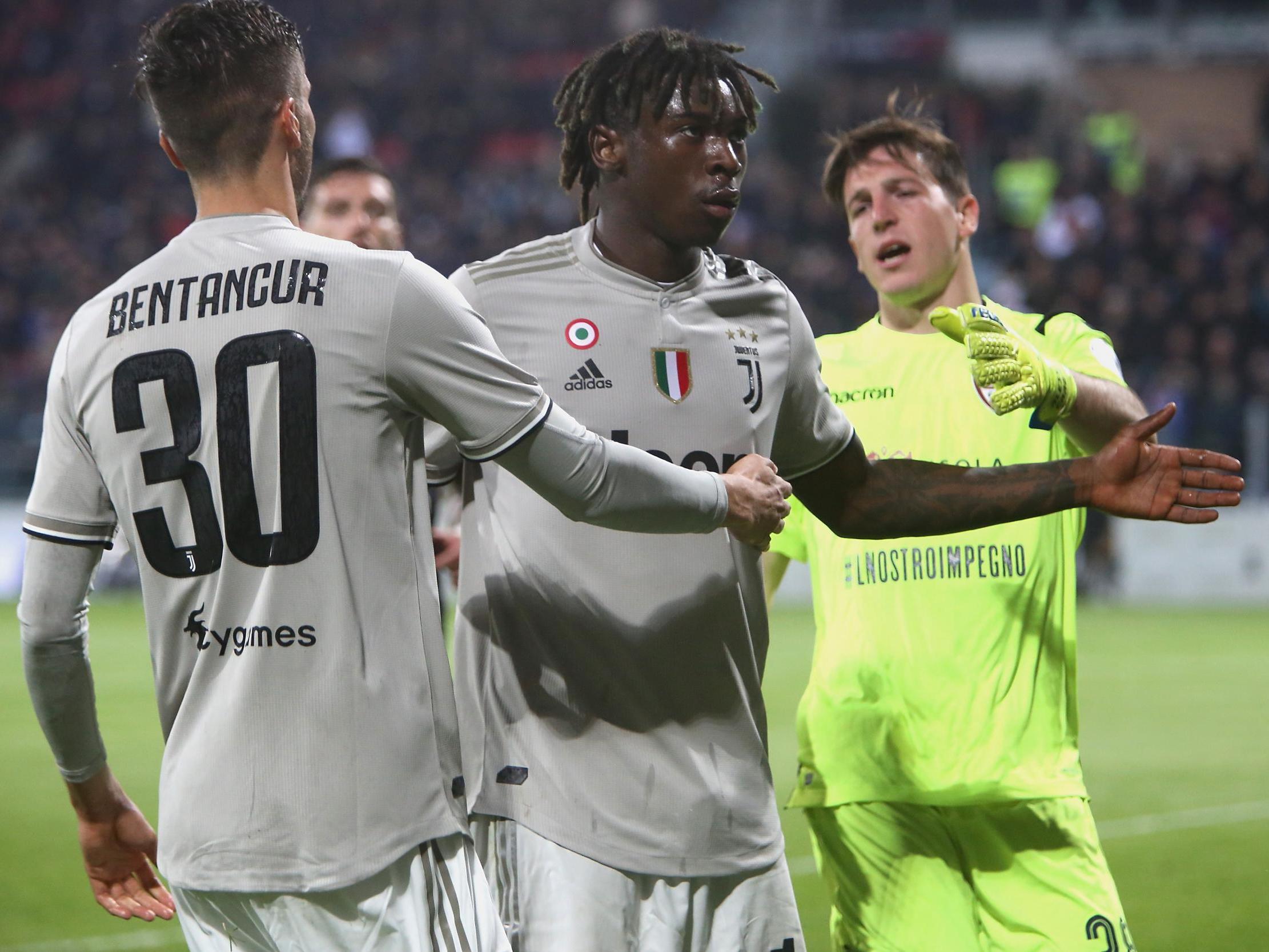 Moise Kean of Juventus celebrates