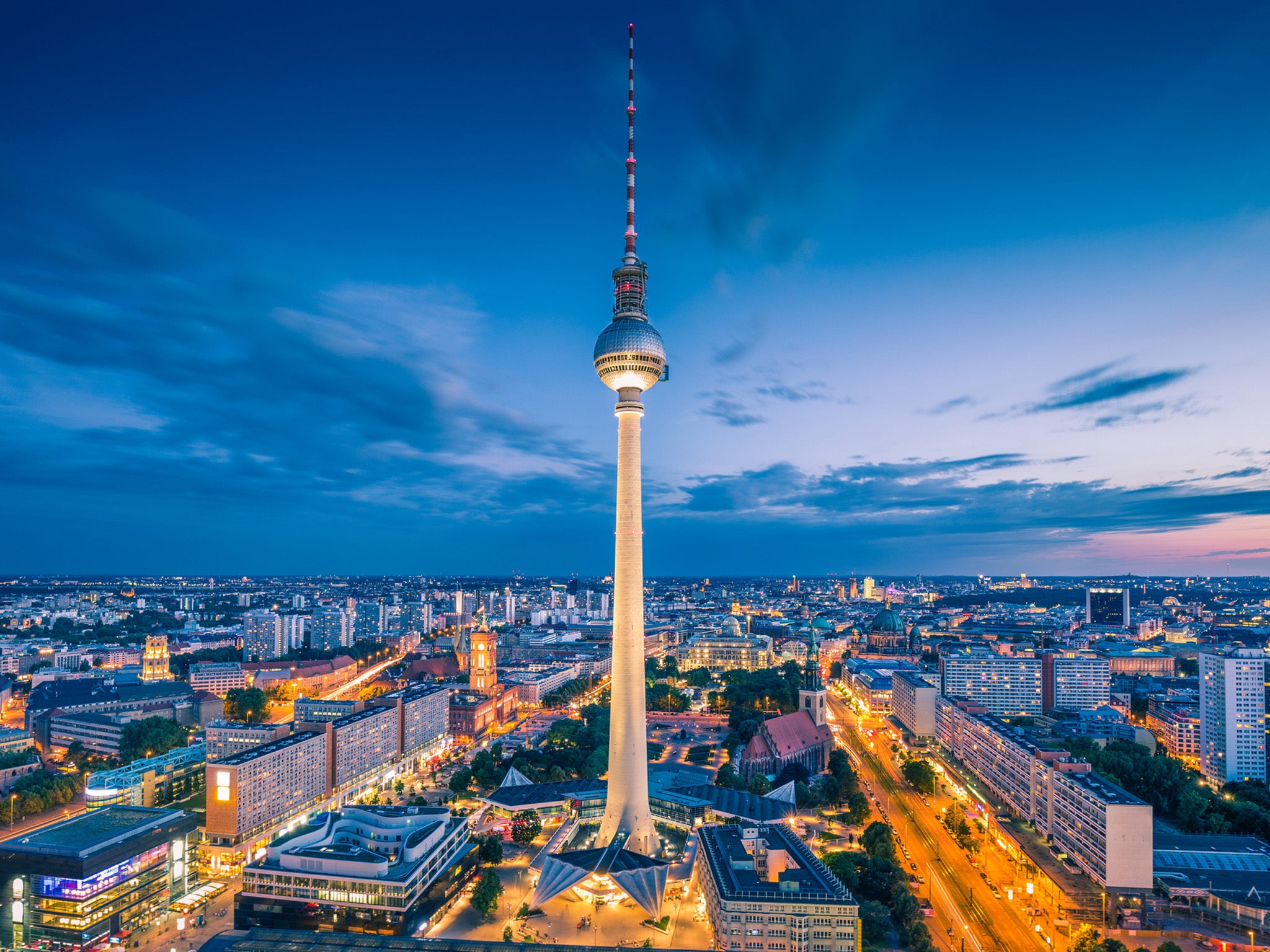 The Fernsehturm in Berlin, Germany designed by Fritz Dieter from 1965 to 1969