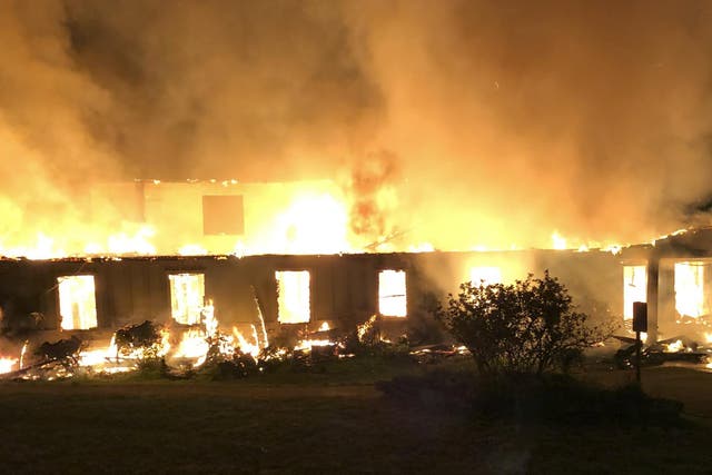 The fire at the main offices of the Highlander Education and Research Center