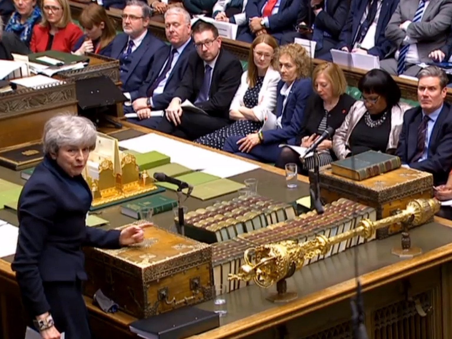 Theresa May speaks in the House of Commons