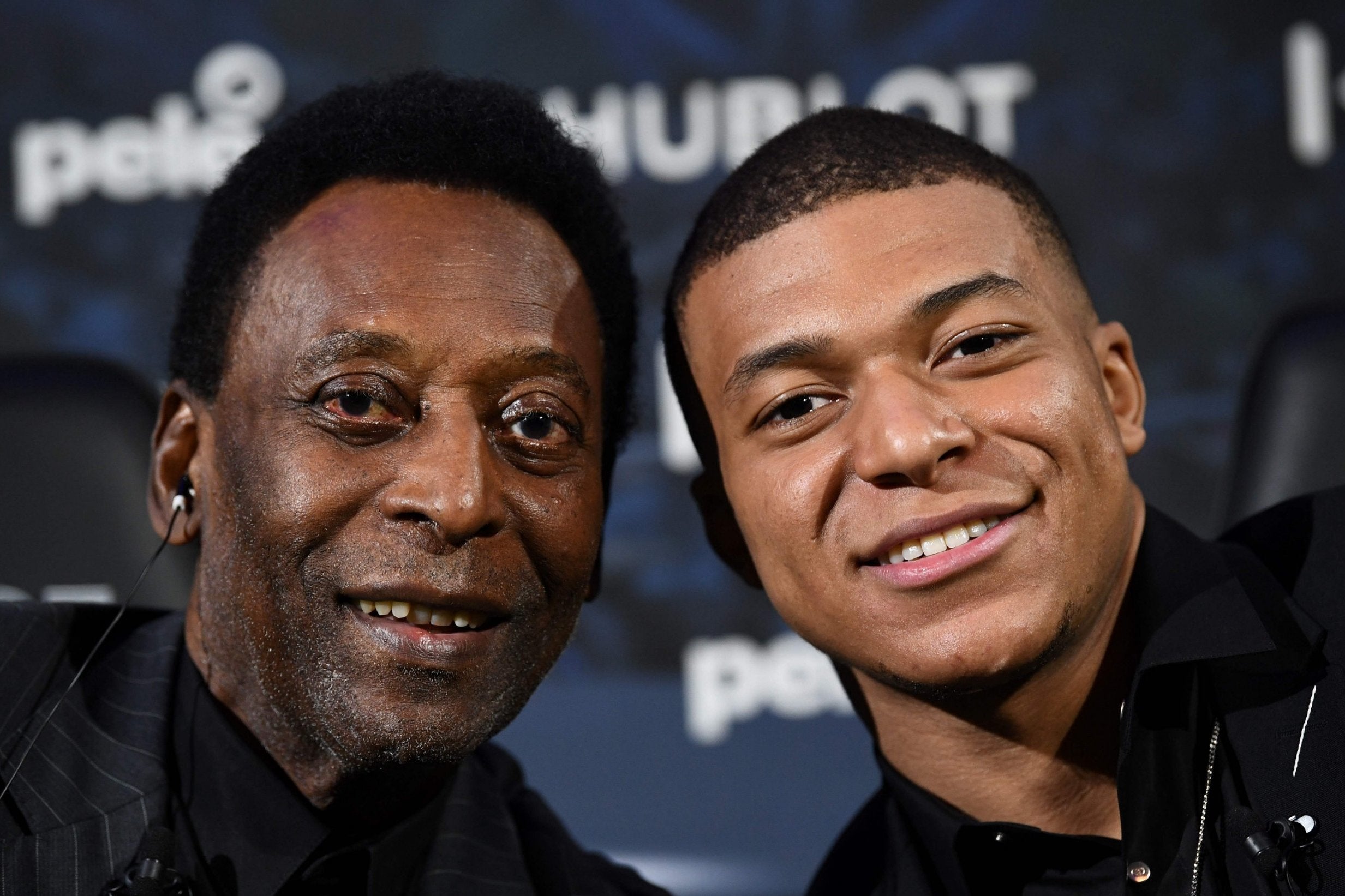 Pele with Kylian Mbappe