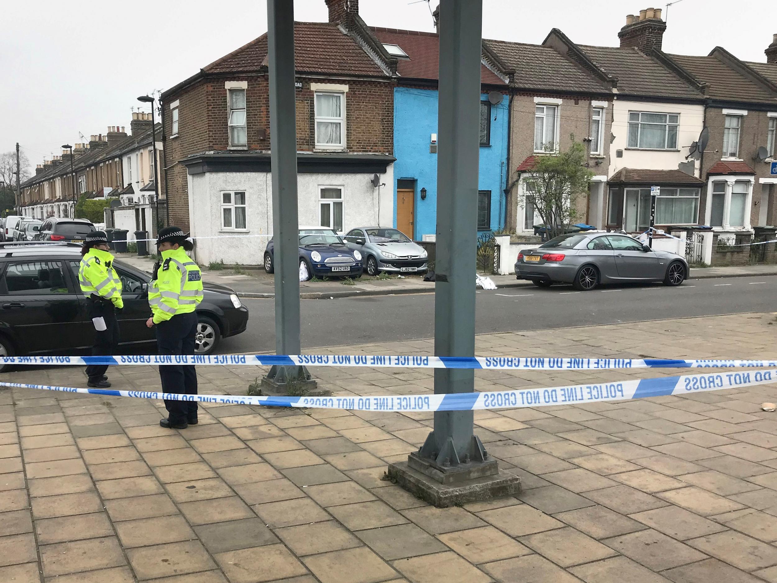 A crime scene in Edmonton, London – which saw a spate of stabbings this month