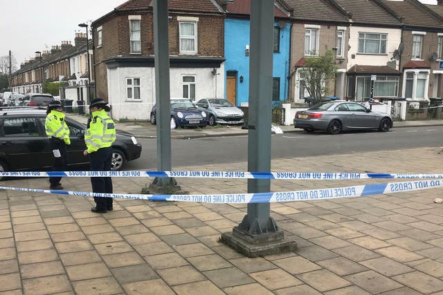 A crime scene in Edmonton, London – which saw a spate of stabbings this month