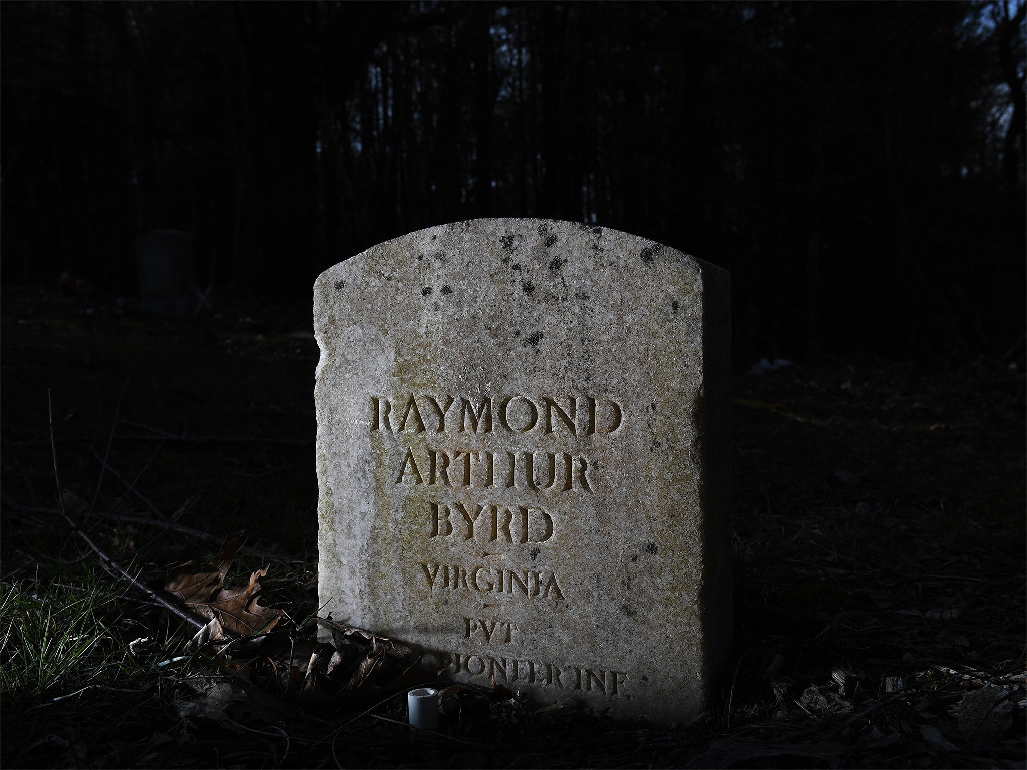 The headstone of Raymond Byrd, Murphyville cemetery, Wythe County, Virginia (Matt McClain for Washington Post)