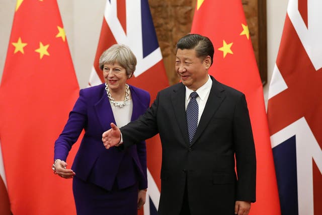 Theresa May met President Xi in February 2018 to forge deeper trade ties after Britain leaves the EU