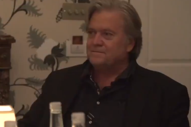 Steve Bannon speaks to European nationalists during reported dinner in London