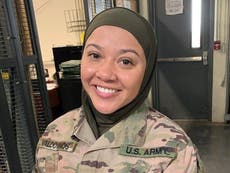 Muslim soldier suing US army after 'being forced to remove hijab'