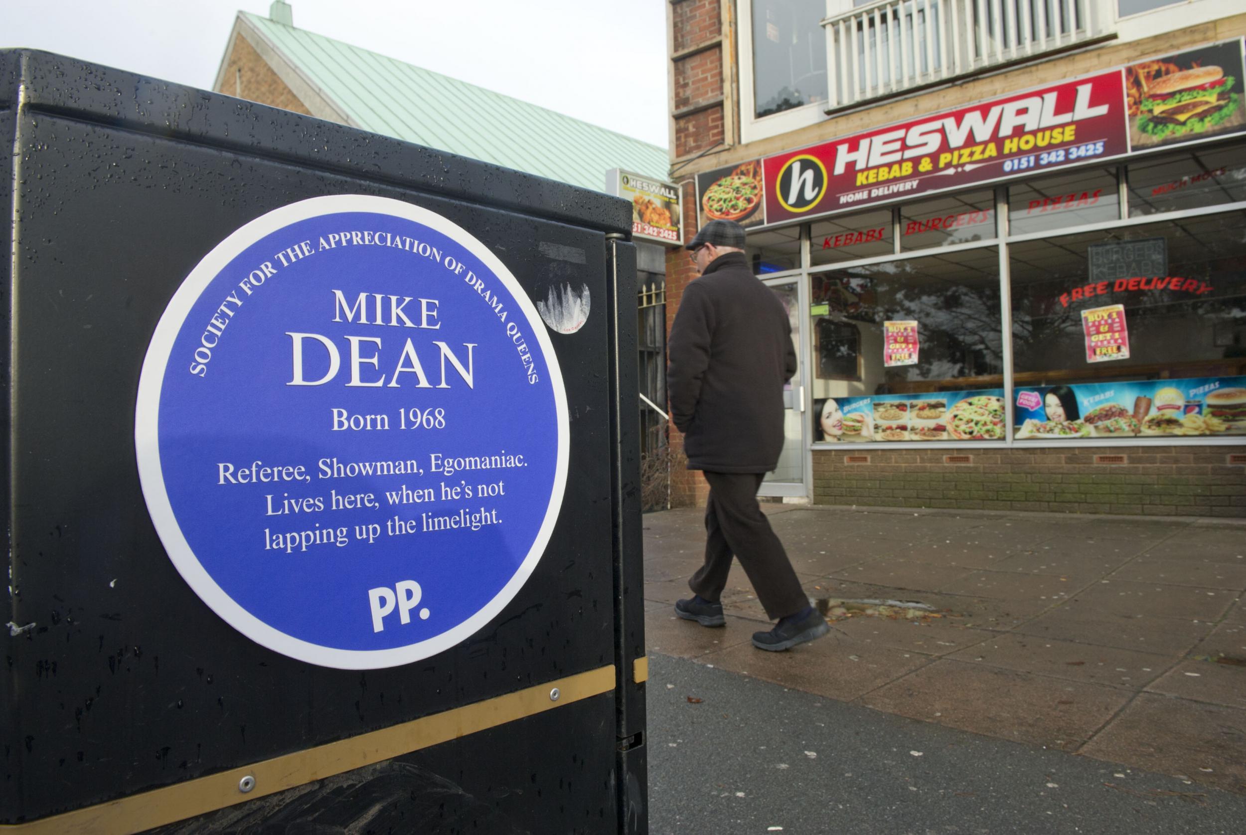 Mike Dean's 100th red card was commemorated with a plaque