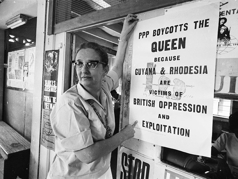 Janet Jagan proposing a boycott of the Queen to protest against UK oppression of British Guiana in 1966