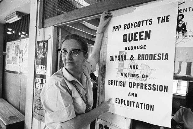 Janet Jagan proposing a boycott of the Queen to protest against UK oppression of British Guiana in 1966
