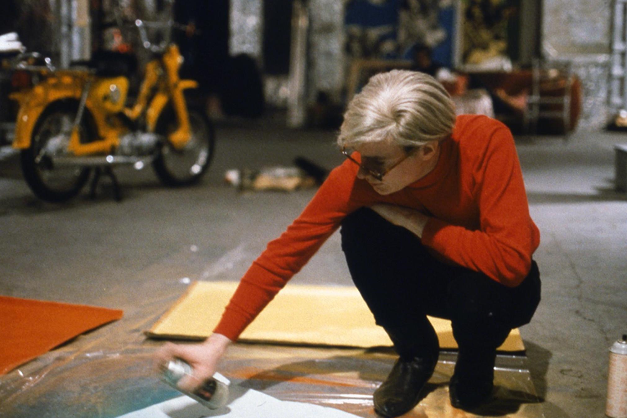 Warhol gets down to work at the Factory, circa 1965