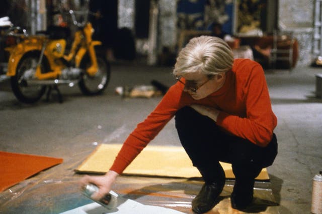 Warhol gets down to work at the Factory, circa 1965