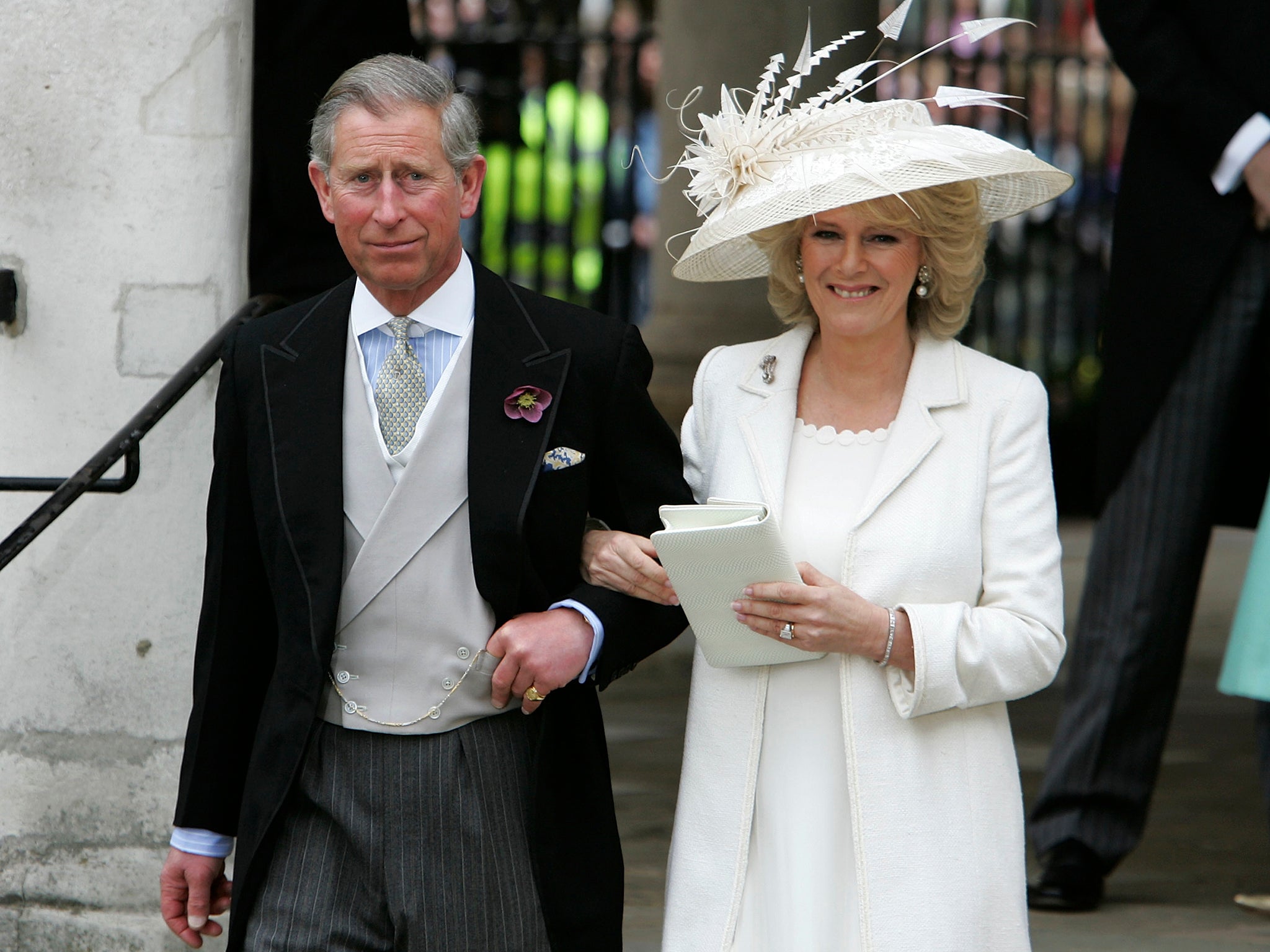 Charles and Camilla at their wedding ceremony in 2005