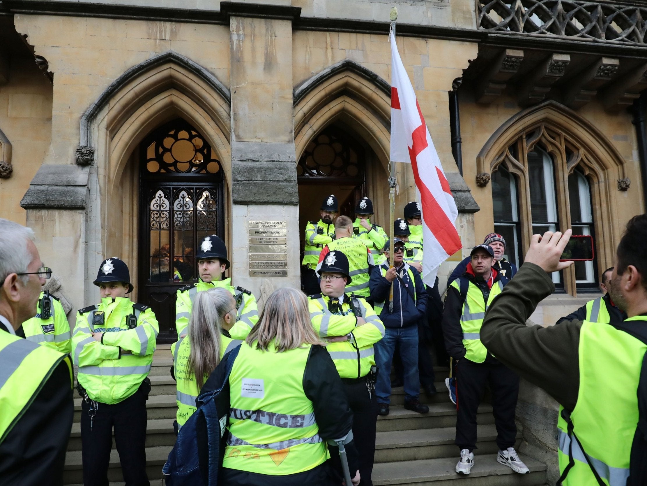 The incident (not pictured) came at a weekly 'yellow vest' demonstration in London