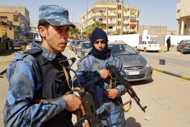 Forces loyal to Khalifa Haftar patrol the southern Libyan city of Sebha
