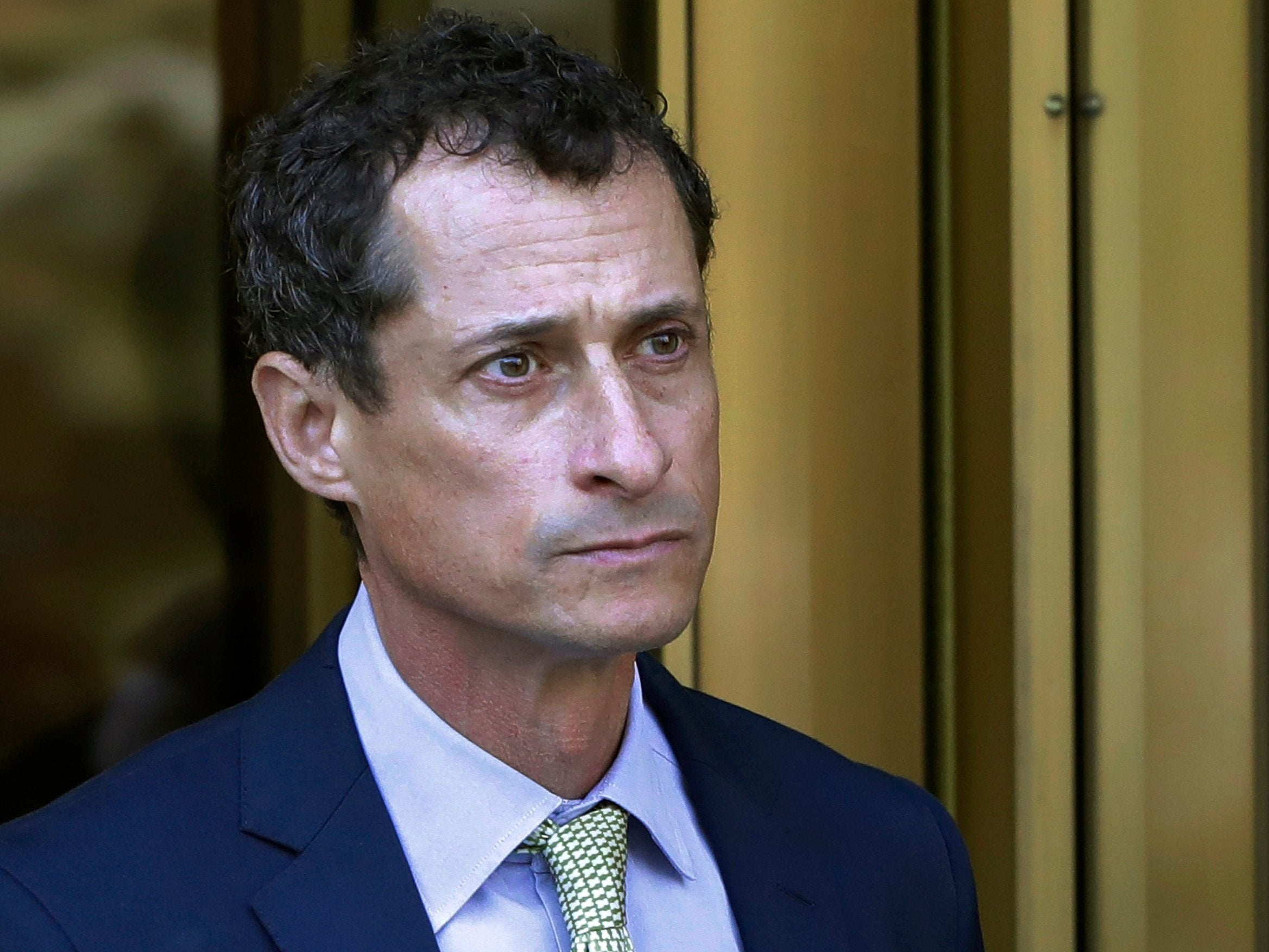 Anthony Weiner leaves federal court in New York in 2017