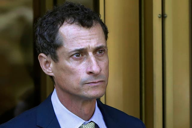 Anthony Weiner leaves federal court in New York in 2017